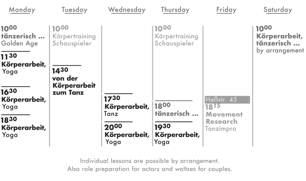 Helga Seewann Timetable